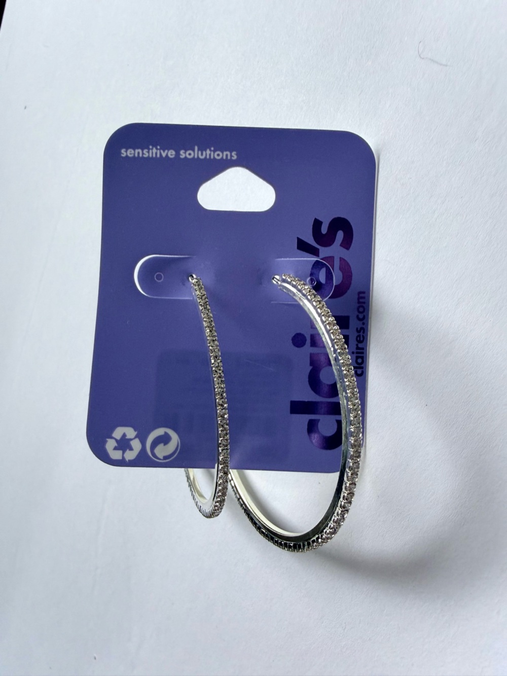Claire's Silver Crystal-Accented Hoop Hair Clip